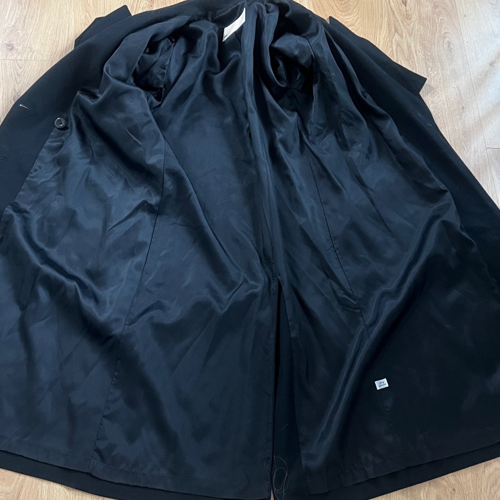 Pendleton Sz 12 Black 100% Virgin Wool Long Double Breasted Coat Made in USA - Picture 5 of 8